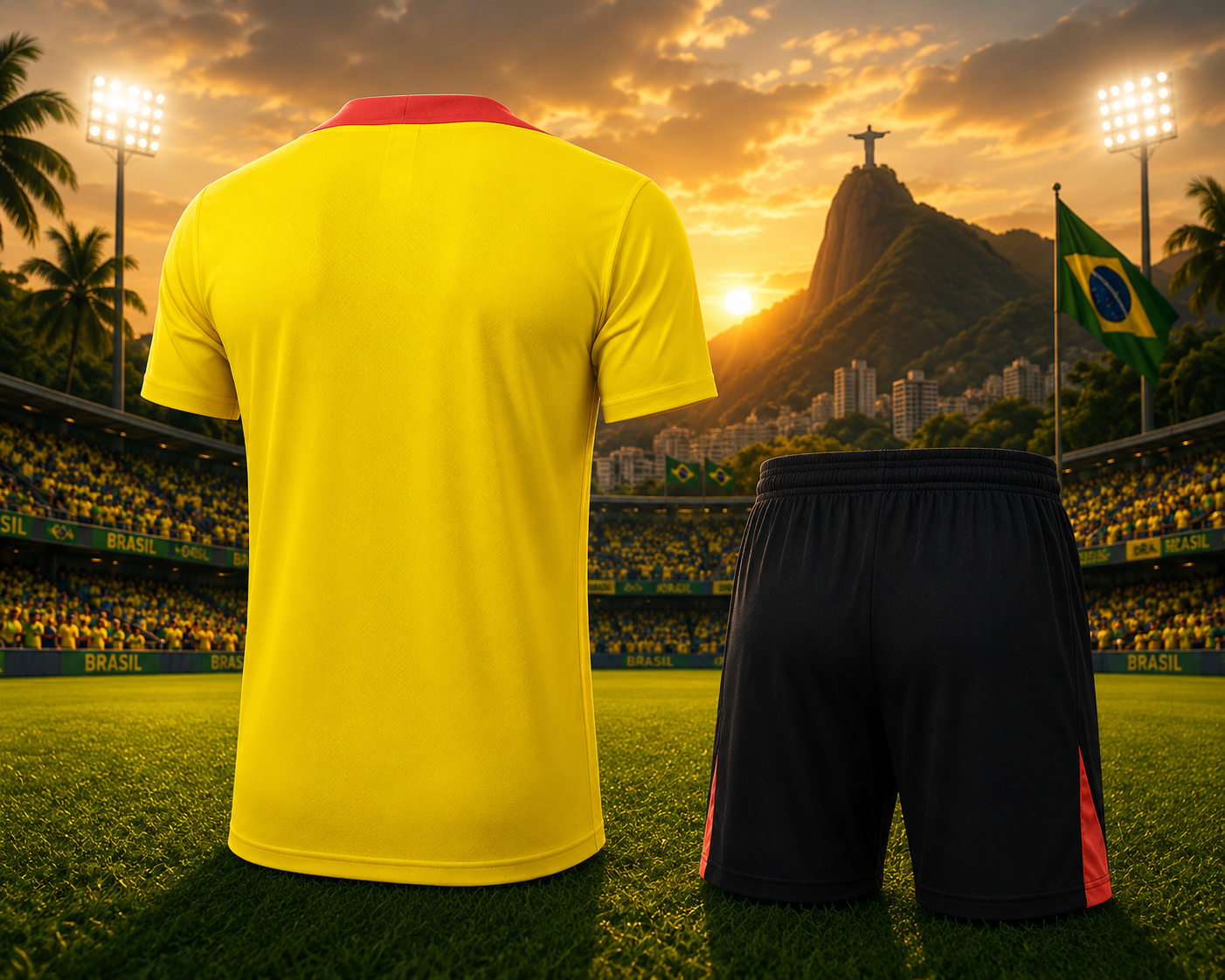 Ensemble Short Brésil training CDM 2026-2027 Jaune