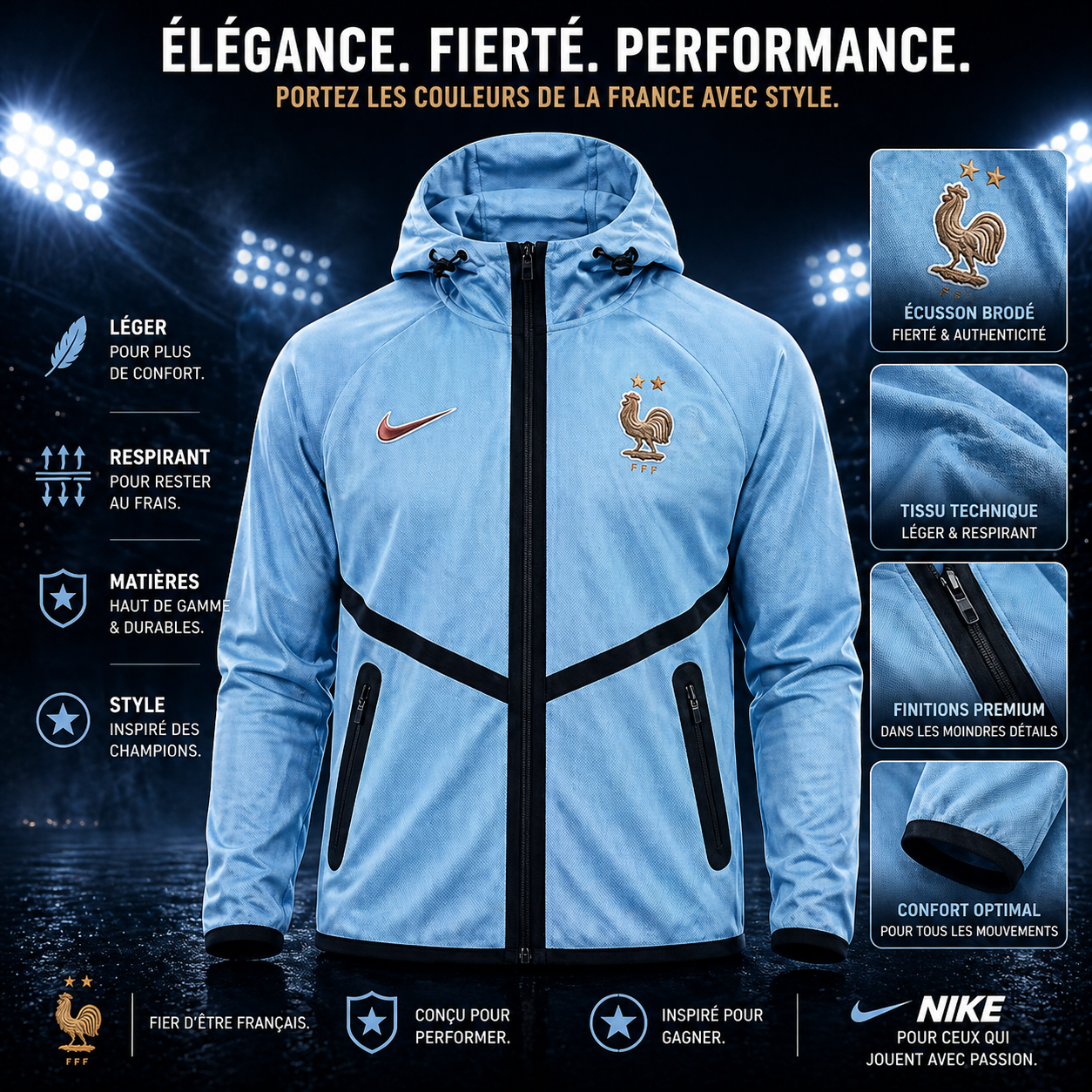 Veste France 2026-2027 Bleu