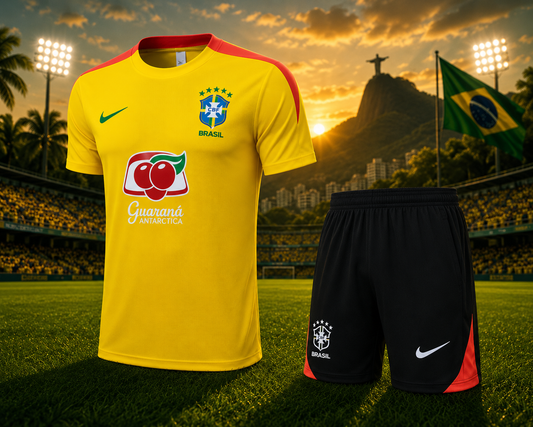 Ensemble Short Brésil training CDM 2026-2027 Jaune
