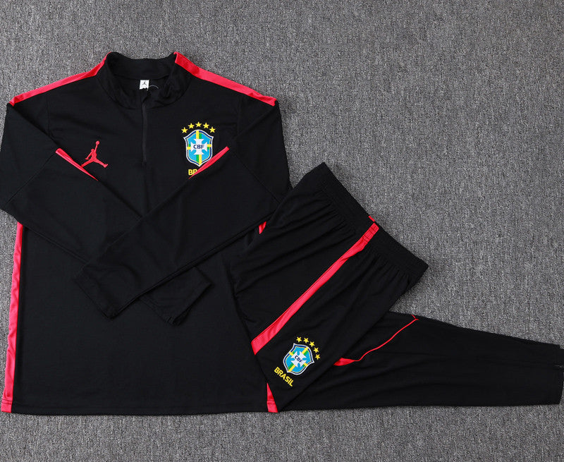 Ensemble Manche longue Brésil training 2026-2027 Noir/rouge