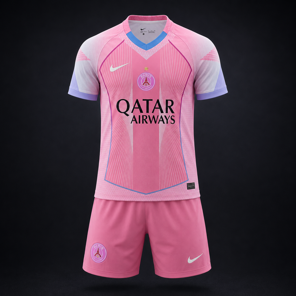 Ensemble Short Paris (PSG) spéciale 2025-2026 rose