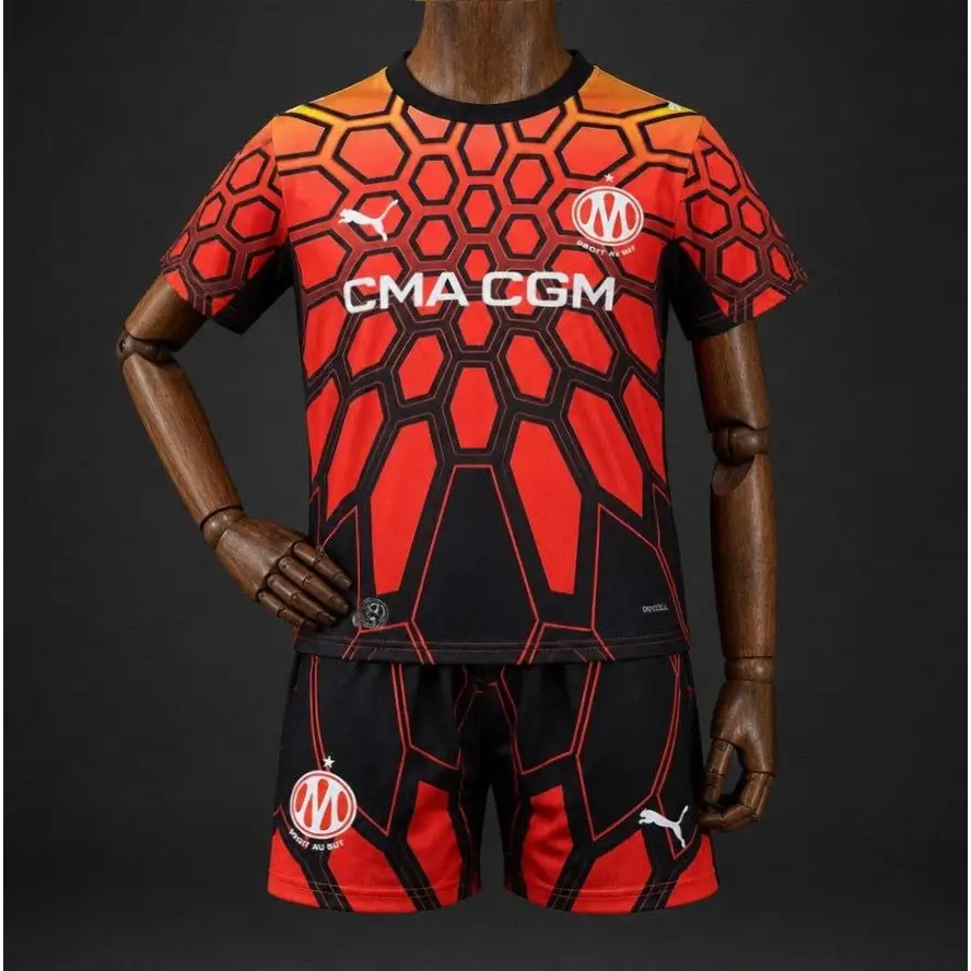 Ensemble short Marseille extérieur gardien orange 2026-2027