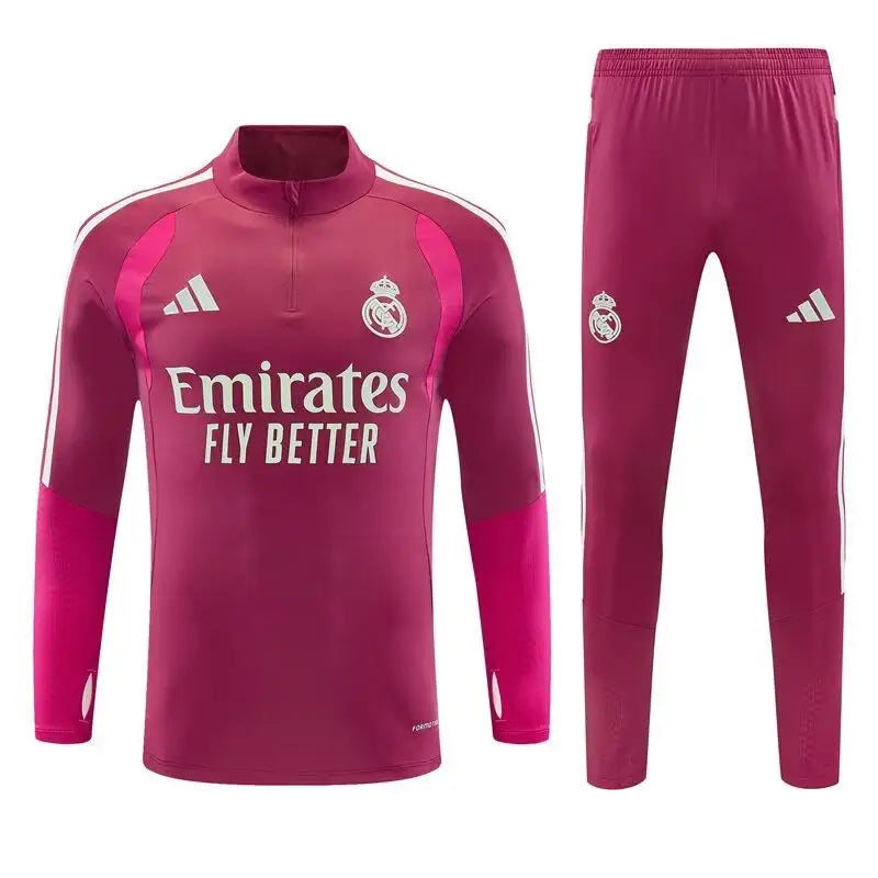 Real Madrid ensemble survêtement staff rose 2026-2027