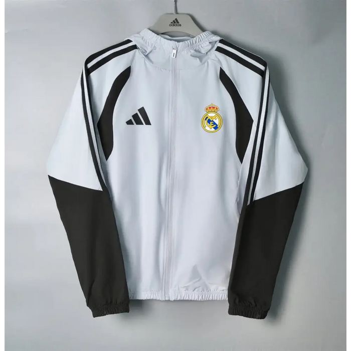 Real Madrid veste coupe-vent blanc à capuche 2026-2027