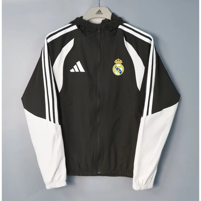 Real Madrid veste coupe-vent noir à capuche 2026-2027