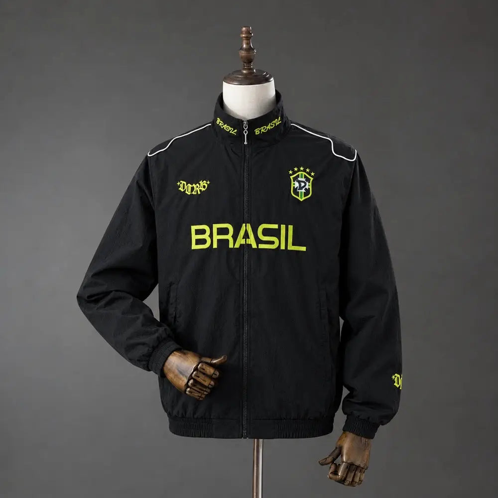 Brésil veste coupe-vent noir jaune 2026-2027