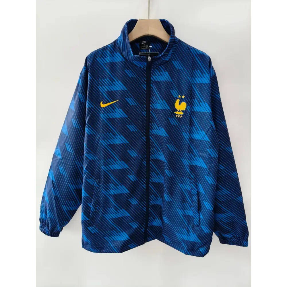 France veste coupe-vent bleu à motifs 2026-2027